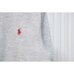 Ralph Lauren Embroidered Small Logo Half-Zip Brushed Hoodie Grey
