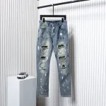 AMIRI Ink-Splashed Rhinestone Jeans