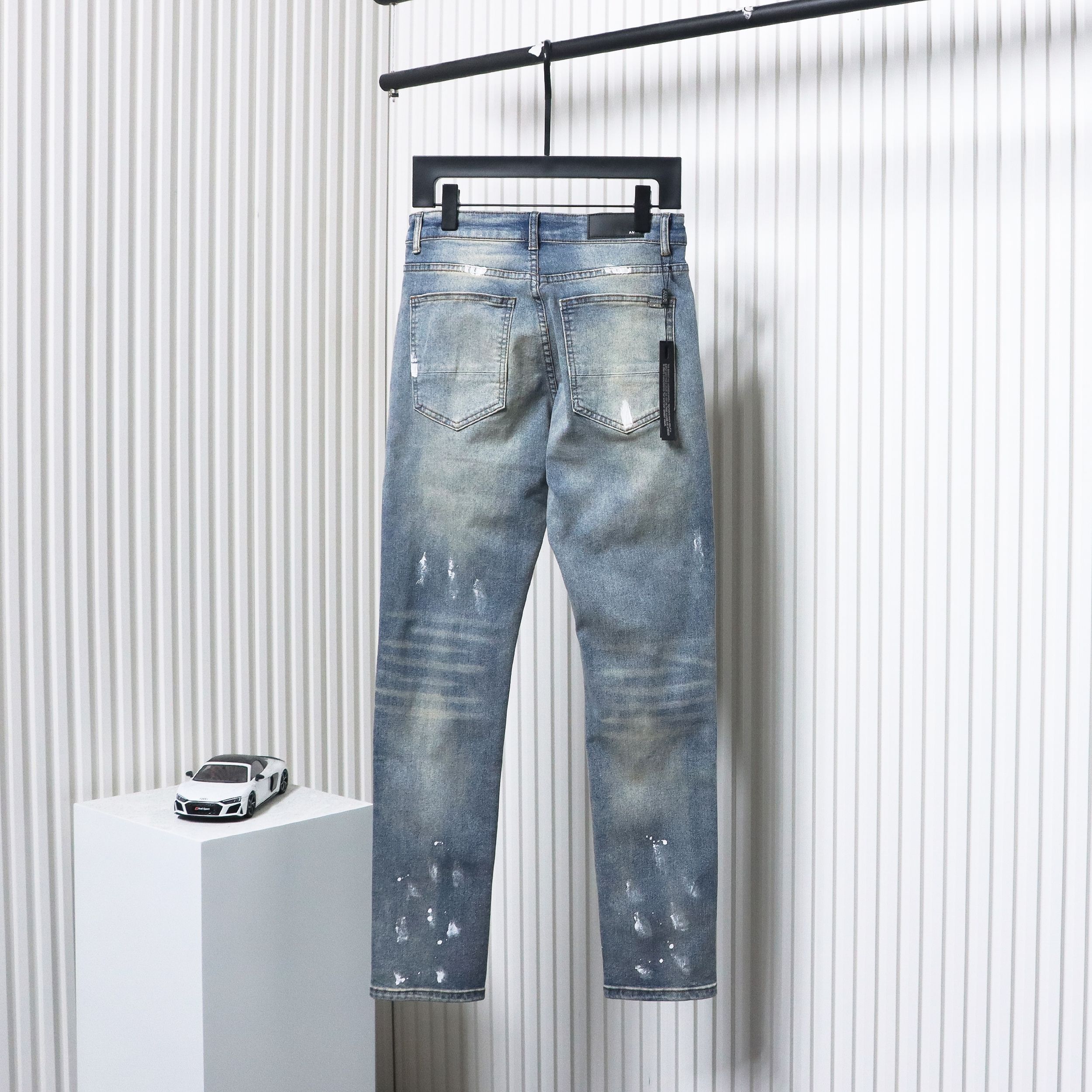 AMIRI Ink-Splashed Rhinestone Jeans