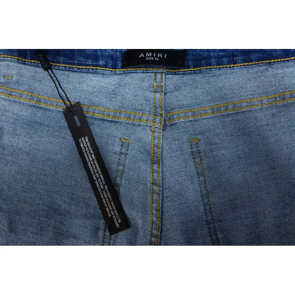 AMIRI MX1 Pink Diamond Washed Ripped Denim Pants