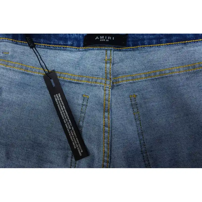 AMIRI MX1 Pink Diamond Washed Ripped Denim Pants
