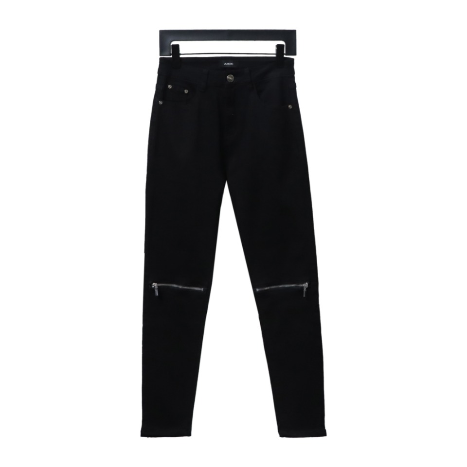 AMIRI MX1 Zip-Up Washed Stretch Denim Trousers