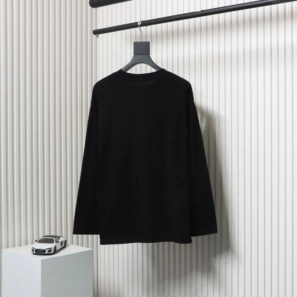 Calvin Klein Basic Casual Round Neck Long Sleeve Black