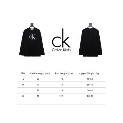 Calvin Klein Basic Casual Round Neck Long Sleeve Black 02