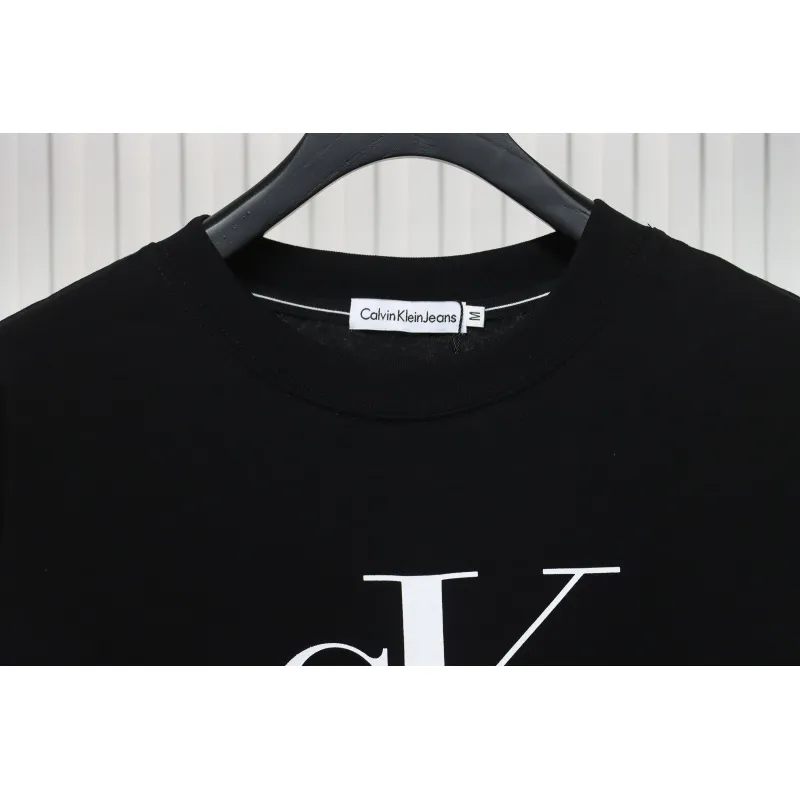 Calvin Klein Basic Casual Round Neck Long Sleeve Black