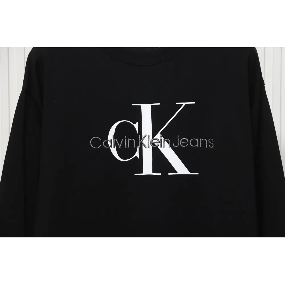 Calvin Klein Basic Casual Round Neck Long Sleeve Black