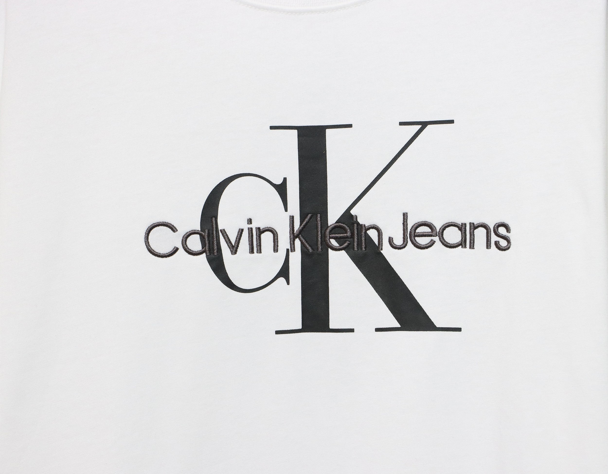 Calvin Klein Basic Casual Round Neck Long Sleeve White