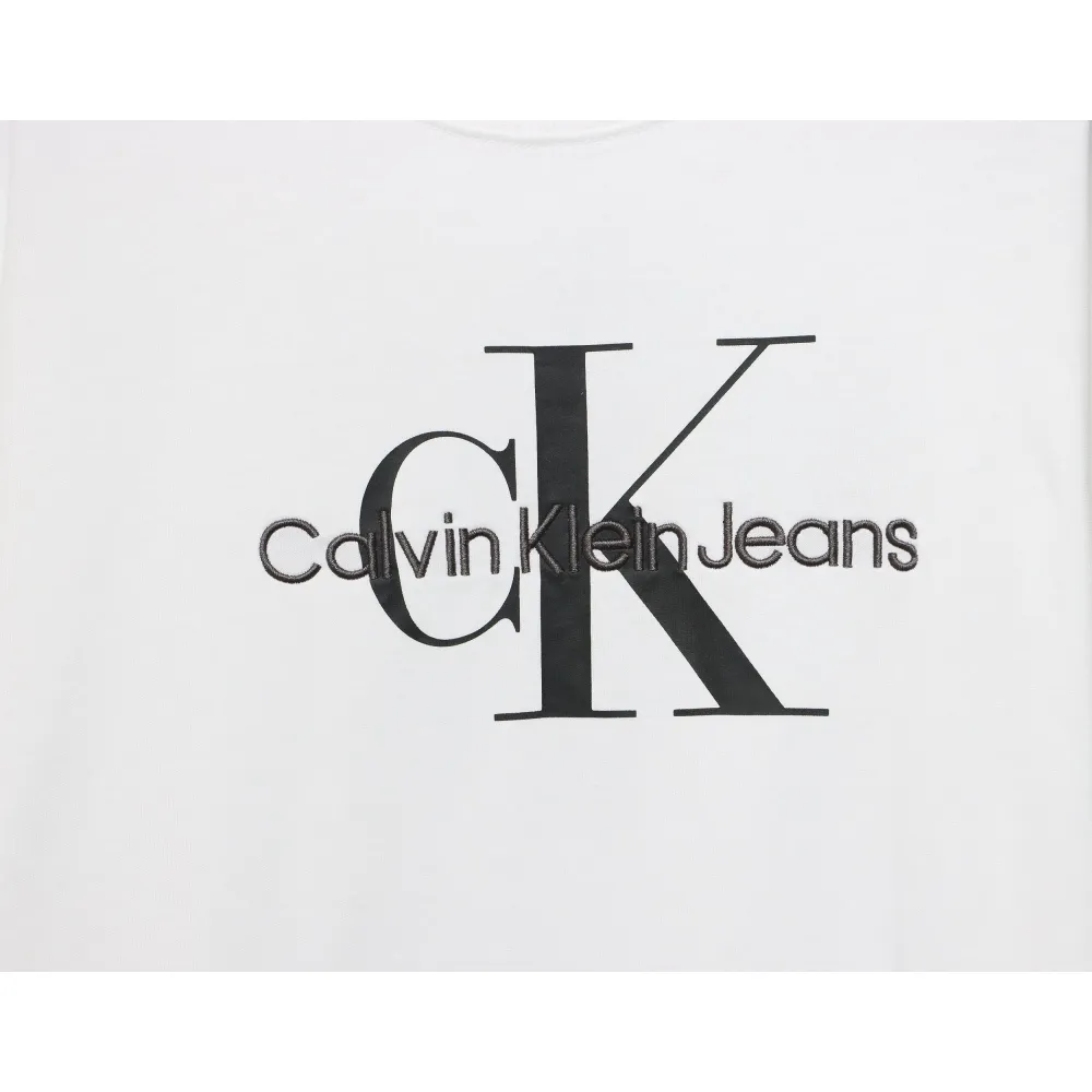 Calvin Klein Basic Casual Round Neck Long Sleeve White