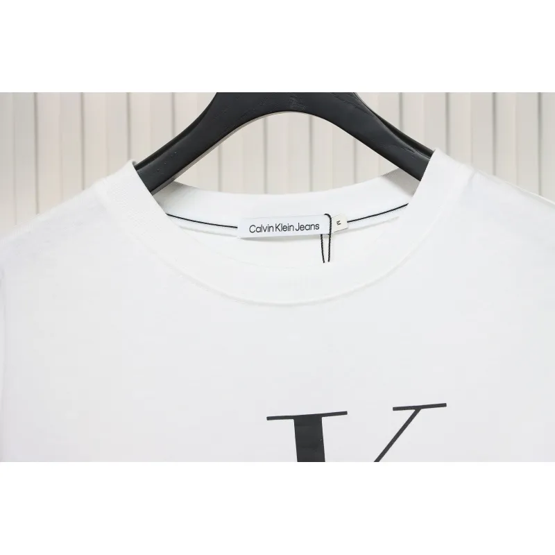 Calvin Klein Basic Casual Round Neck Long Sleeve White