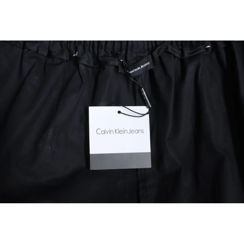 Calvin Klein Cat Print Wide-Leg Trousers Black