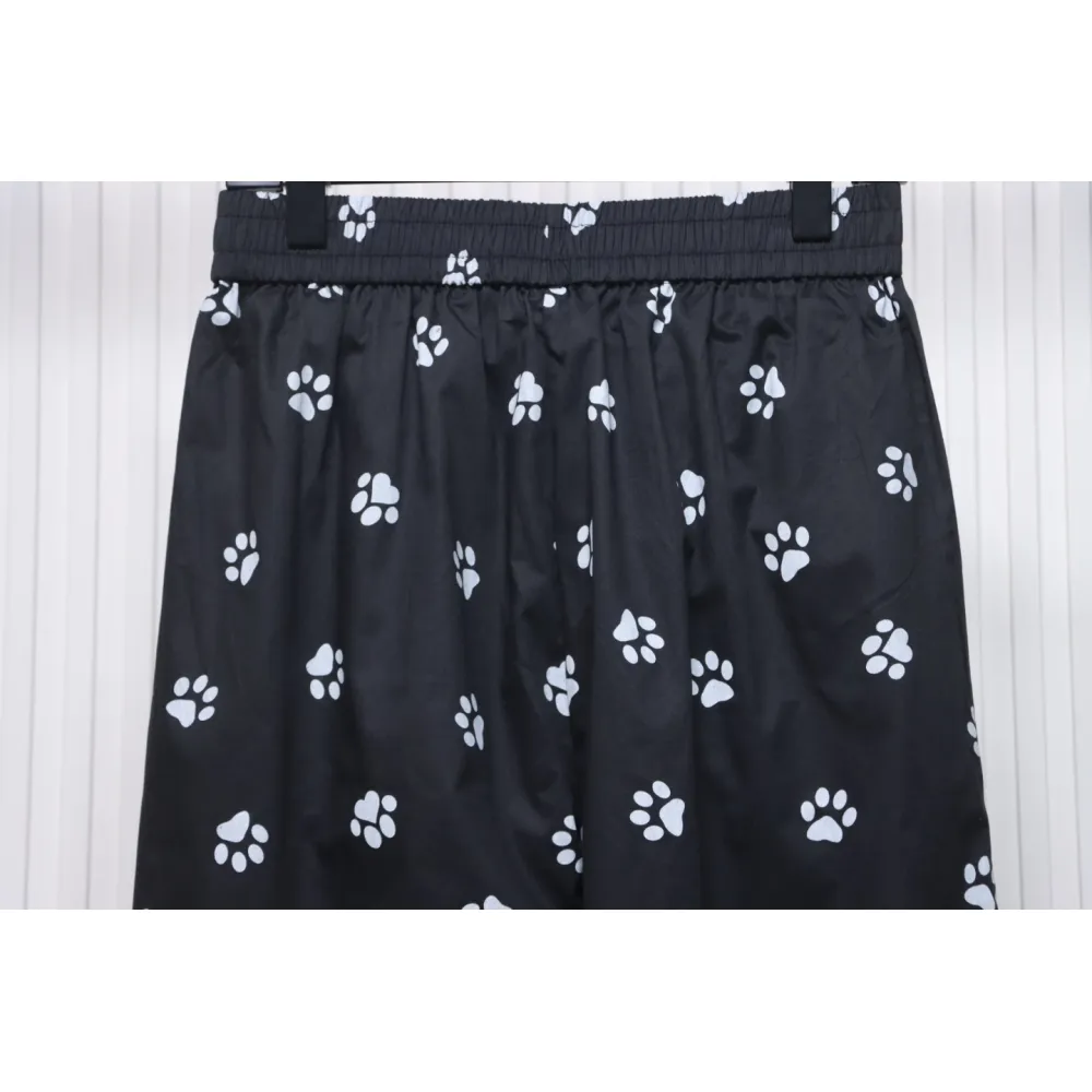 Calvin Klein Cat Print Wide-Leg Trousers Black