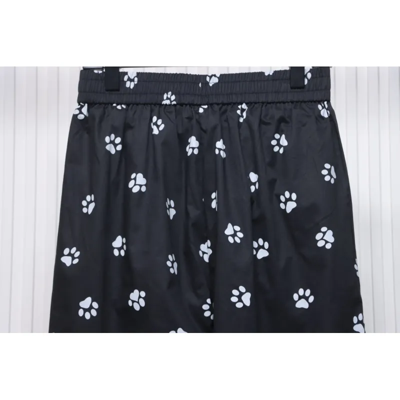 Calvin Klein Cat Print Wide-Leg Trousers Black
