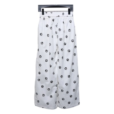 Calvin Klein Cat Print Wide-Leg Trousers White 02