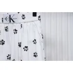 Calvin Klein Cat Print Wide-Leg Trousers White