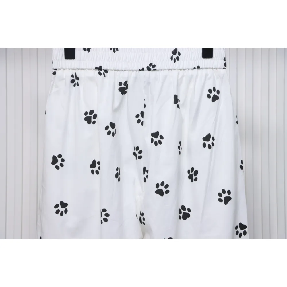 Calvin Klein Cat Print Wide-Leg Trousers White