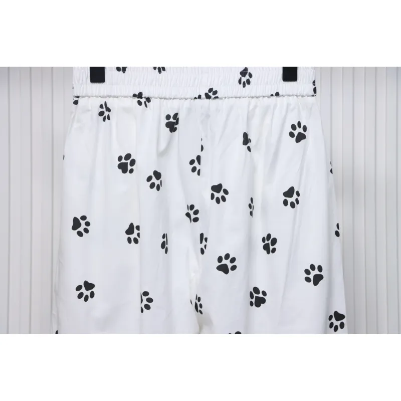 Calvin Klein Cat Print Wide-Leg Trousers White