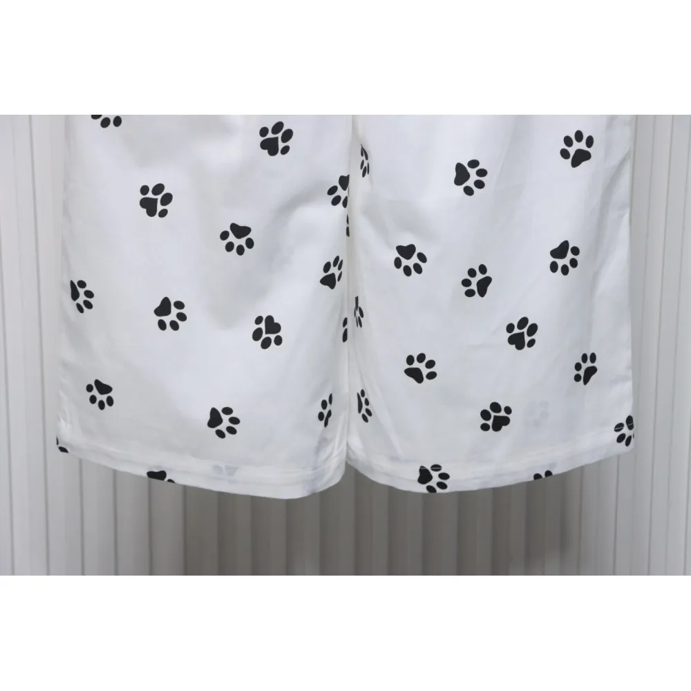 Calvin Klein Cat Print Wide-Leg Trousers White