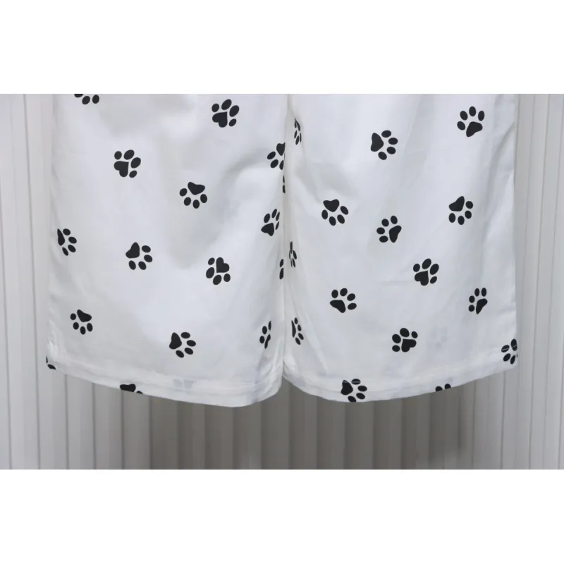 Calvin Klein Cat Print Wide-Leg Trousers White