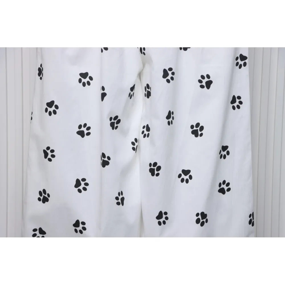 Calvin Klein Cat Print Wide-Leg Trousers White