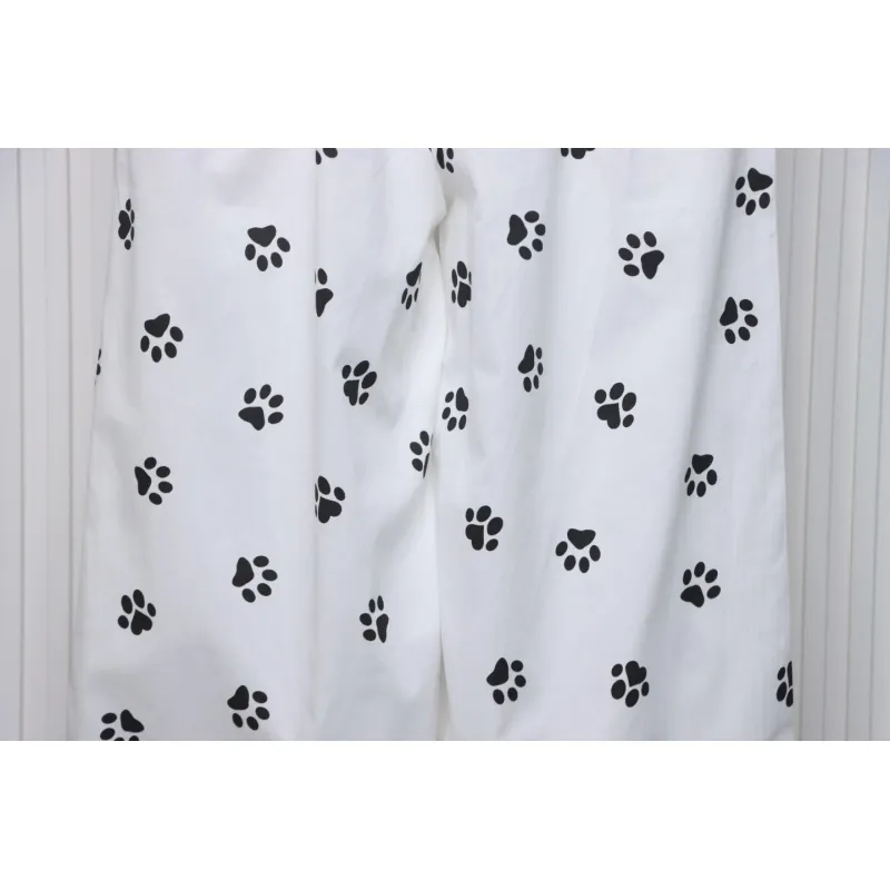 Calvin Klein Cat Print Wide-Leg Trousers White