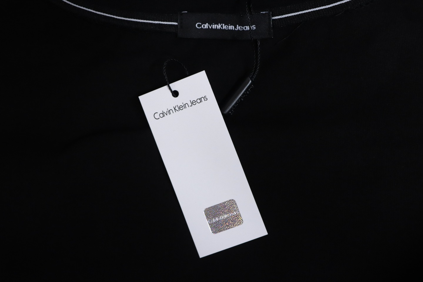 Calvin Klein CK Embroidered Print Long-Sleeved T-shirt Black