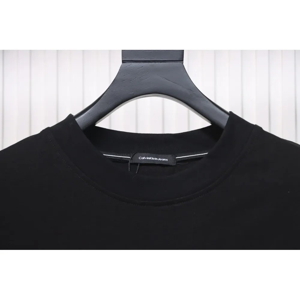 Calvin Klein CK Embroidered Print Long-Sleeved T-shirt Black