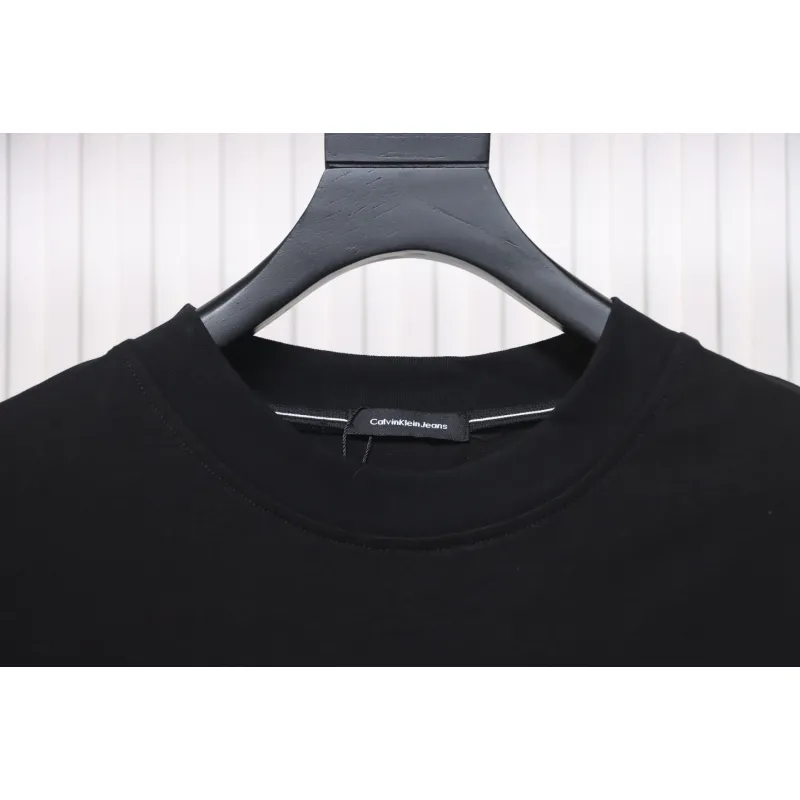 Calvin Klein CK Embroidered Print Long-Sleeved T-shirt Black