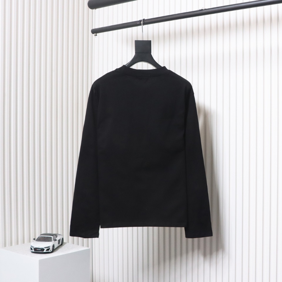 Calvin Klein CK Embroidered Print Long-Sleeved T-shirt Black