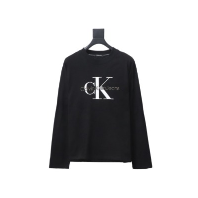 Calvin Klein CK Embroidered Print Long-Sleeved T-shirt Black 01