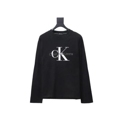 Calvin Klein CK Embroidered Print Long-Sleeved T-shirt Black 01