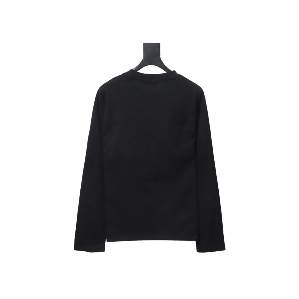 Calvin Klein CK Embroidered Print Long-Sleeved T-shirt Black