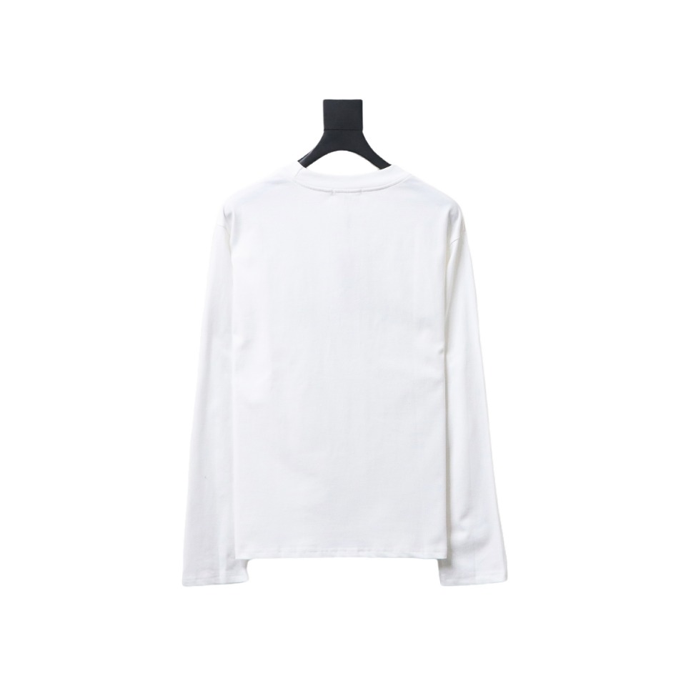Calvin Klein CK Embroidered Print Long-Sleeved T-shirt White