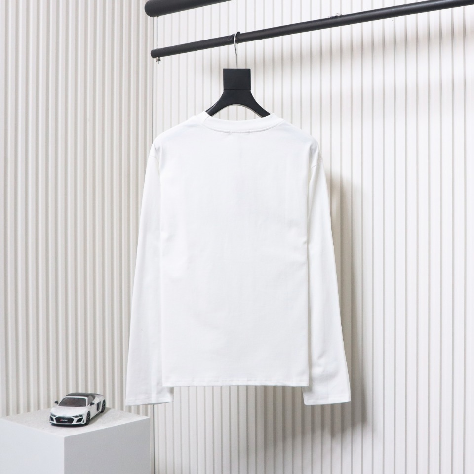 Calvin Klein CK Embroidered Print Long-Sleeved T-shirt White