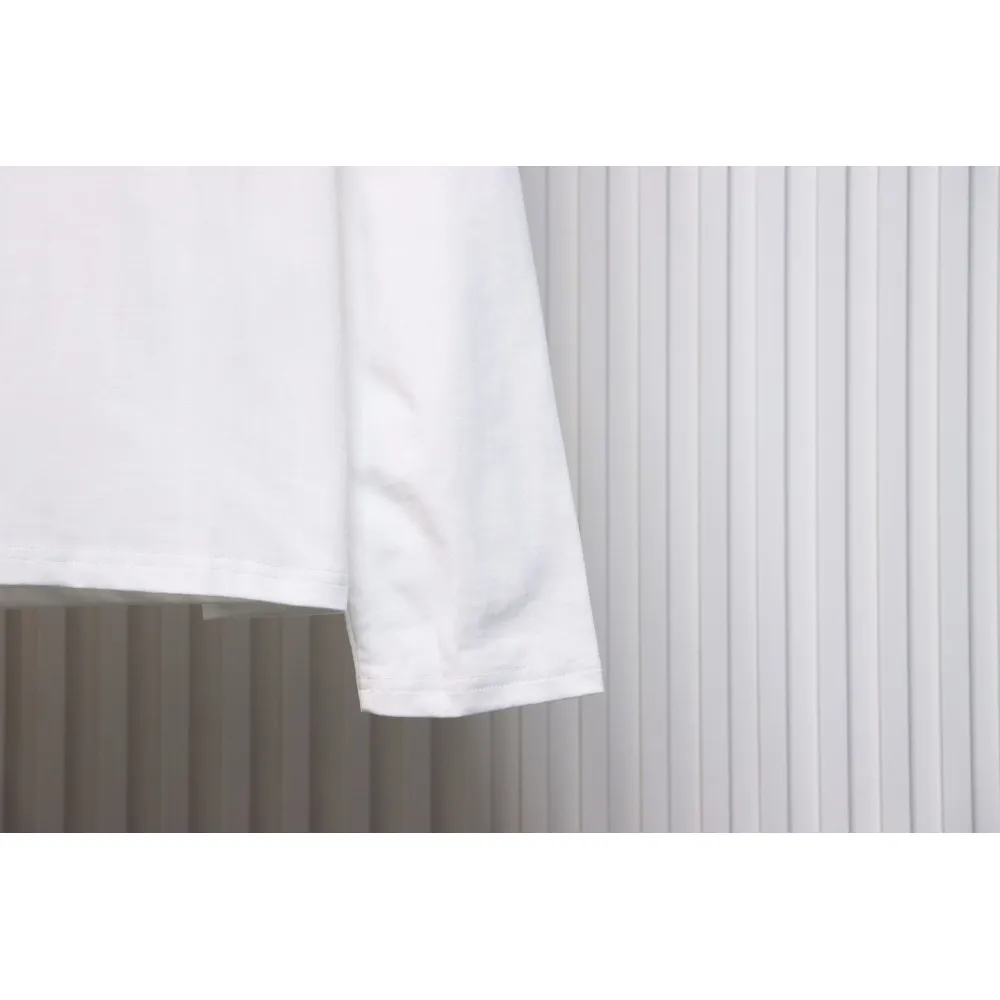 Calvin Klein CK Embroidered Print Long-Sleeved T-shirt White