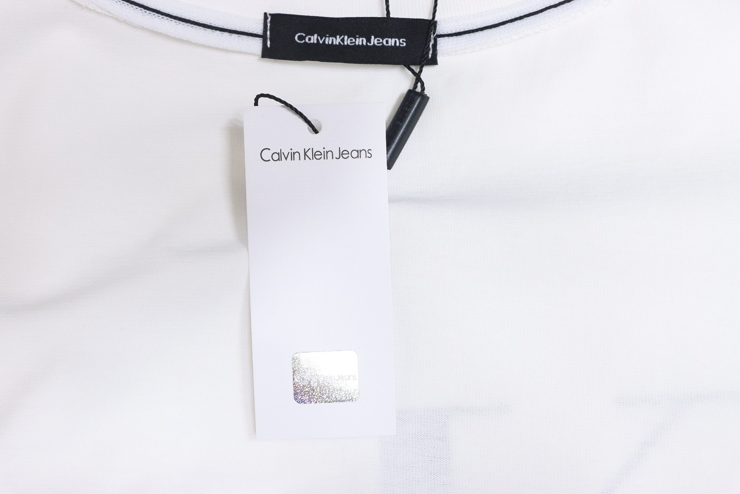 Calvin Klein CK Embroidered Print Long-Sleeved T-shirt White