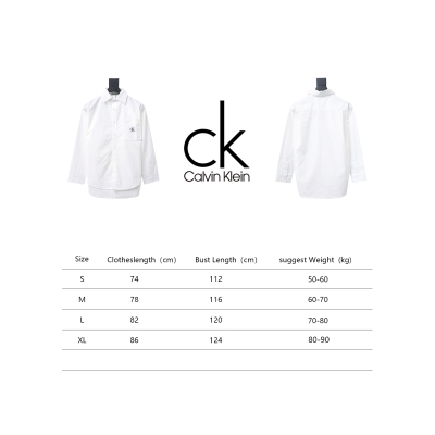 Calvin Klein Ck Fabric Label Pocket Casual Loose Long Sleeve Shirt White 02
