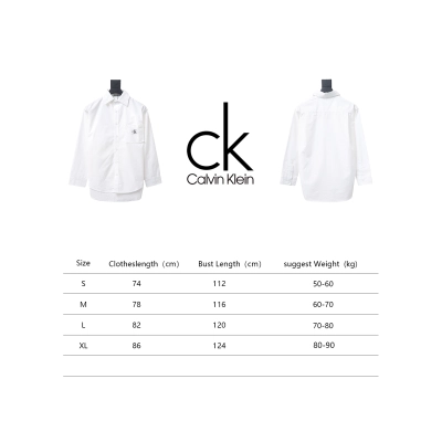 Calvin Klein Ck Fabric Label Pocket Casual Loose Long Sleeve Shirt White 02