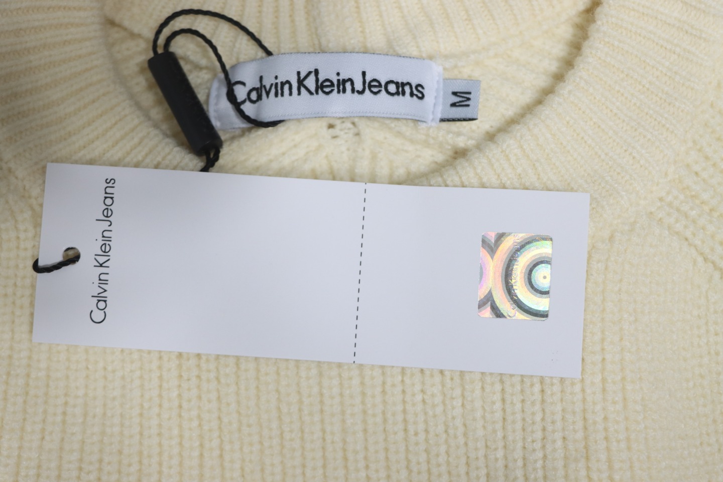 Calvin Klein CK Jacquard Knit Sweater Beige