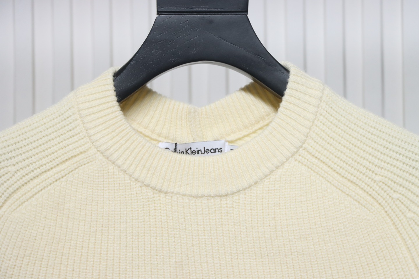 Calvin Klein CK Jacquard Knit Sweater Beige