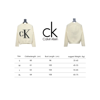 Calvin Klein CK Jacquard Knit Sweater Beige 02