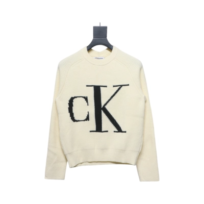Calvin Klein CK Jacquard Knit Sweater Beige 01