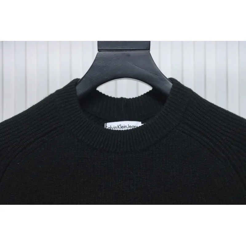 Calvin Klein CK Jacquard Knit Sweater Black