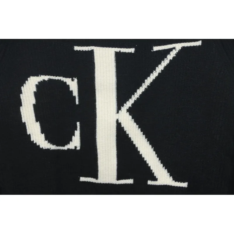 Calvin Klein CK Jacquard Knit Sweater Black
