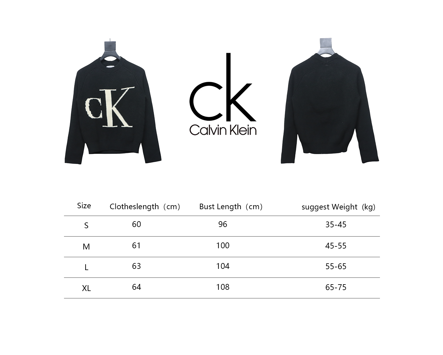 Calvin Klein CK Jacquard Knit Sweater Black