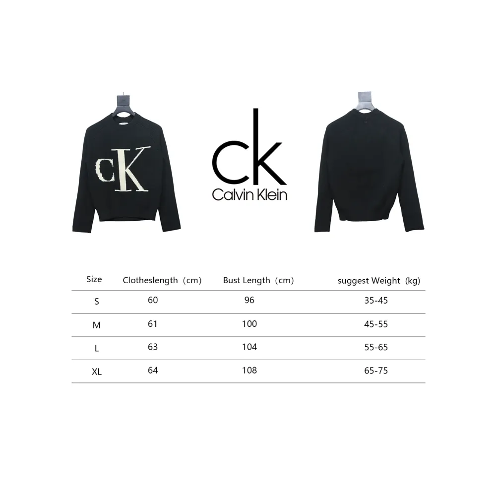 Calvin Klein CK Jacquard Knit Sweater Black