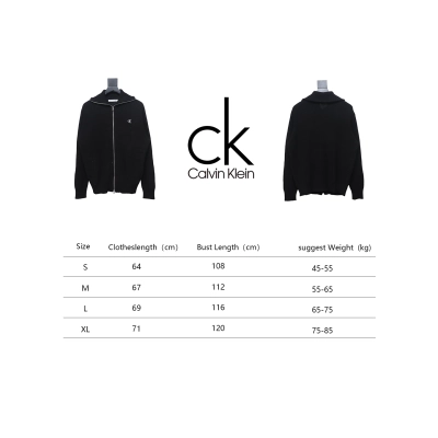 Calvin Klein CK Logo Embroidered Knitted Zip-Up Jacket Black 02