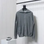 Calvin Klein CK Logo Embroidered Knitted Zip-Up Jacket Grey