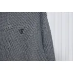 Calvin Klein CK Logo Embroidered Knitted Zip-Up Jacket Grey