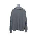 Calvin Klein CK Logo Embroidered Knitted Zip-Up Jacket Grey