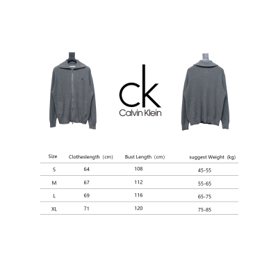 Calvin Klein CK Logo Embroidered Knitted Zip-Up Jacket Grey 02